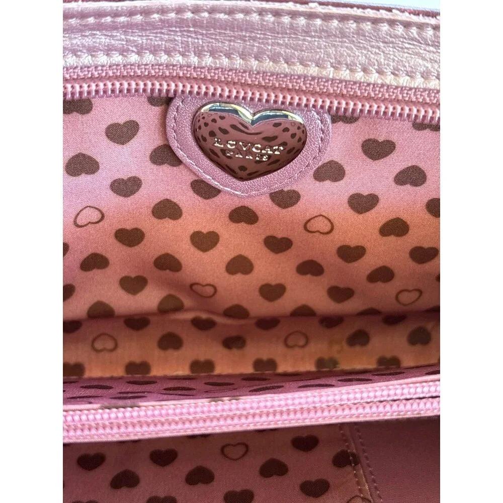 Lovecat Paris Wristlet Wallet Burgundy Pink Coin‎ Purse Tassel 10